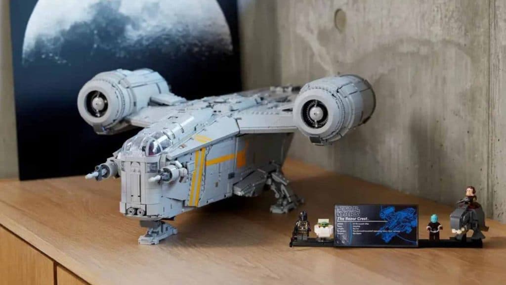The LEGO Star Wars The Razor Crest on display