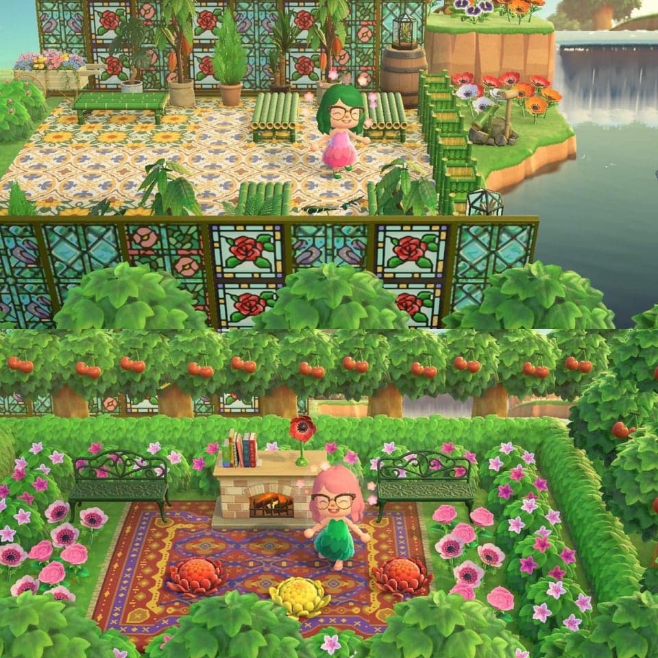An image of a character standing in a garden Animal Crossing new horizons