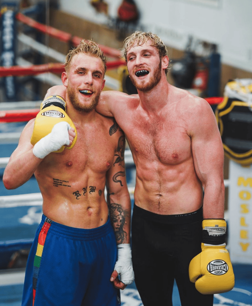 Jake and Logan Paul boxing preparation.