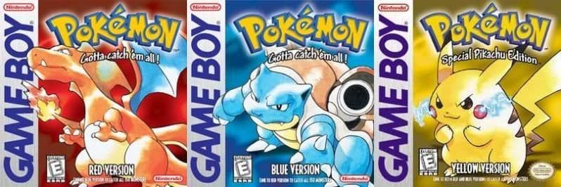 Pokemon Red Blue Yellow Covers
