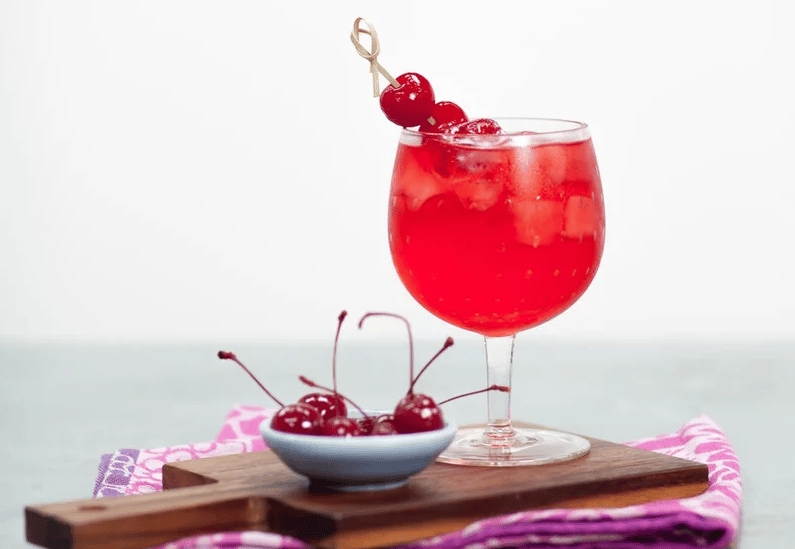 Shirley Temple cherry cocktail