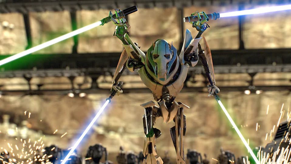 General Grievous fighting in Revenge of the Sith