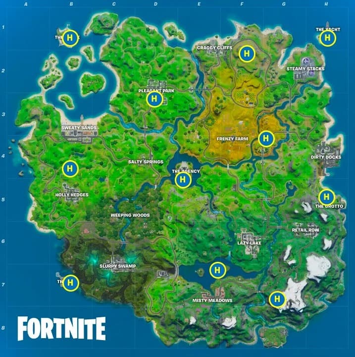 Choppa location map for Fortnite