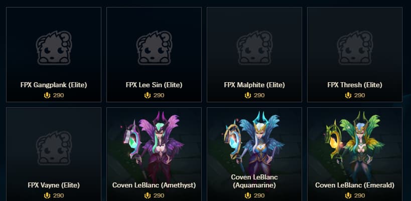 Thresh FPX (Base) chromas in League of Legends