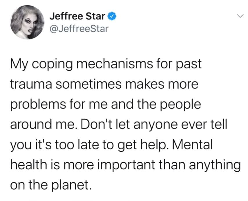 Jeffree Star deleted Tweet mental health