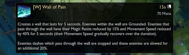 Karthus W tool-tip that accidentally appeared on League of Legends PBE.