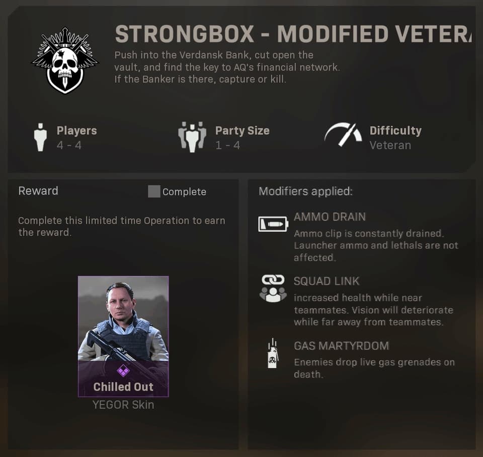 strongbox spec ops modern warfare mission with free yegor skin