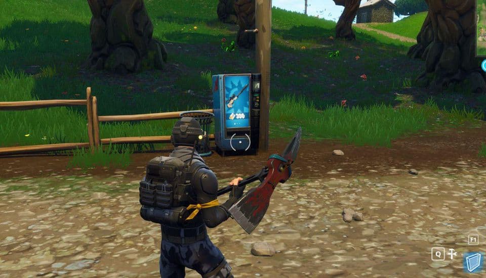 Fortnite character looking at vending machine