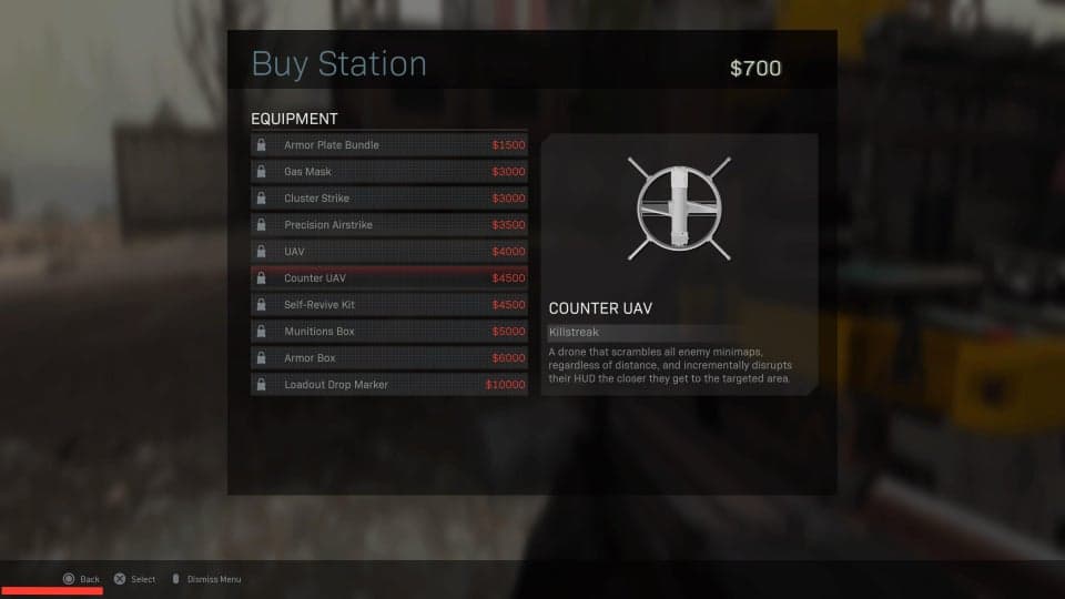 Counter UAVs in Buy Station menu in Warzone.