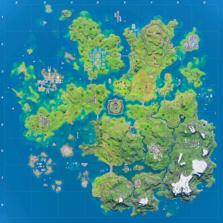 The Fortnite map following the July 11 changes