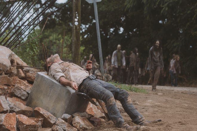 Rick Grimes bridge scene in Walking Dead season 9
