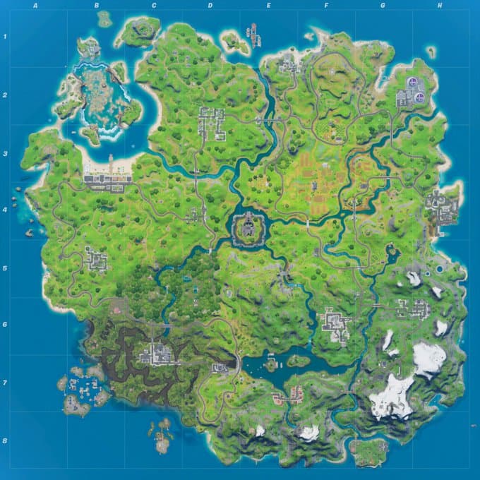 Fortnite map following the August 1 changes