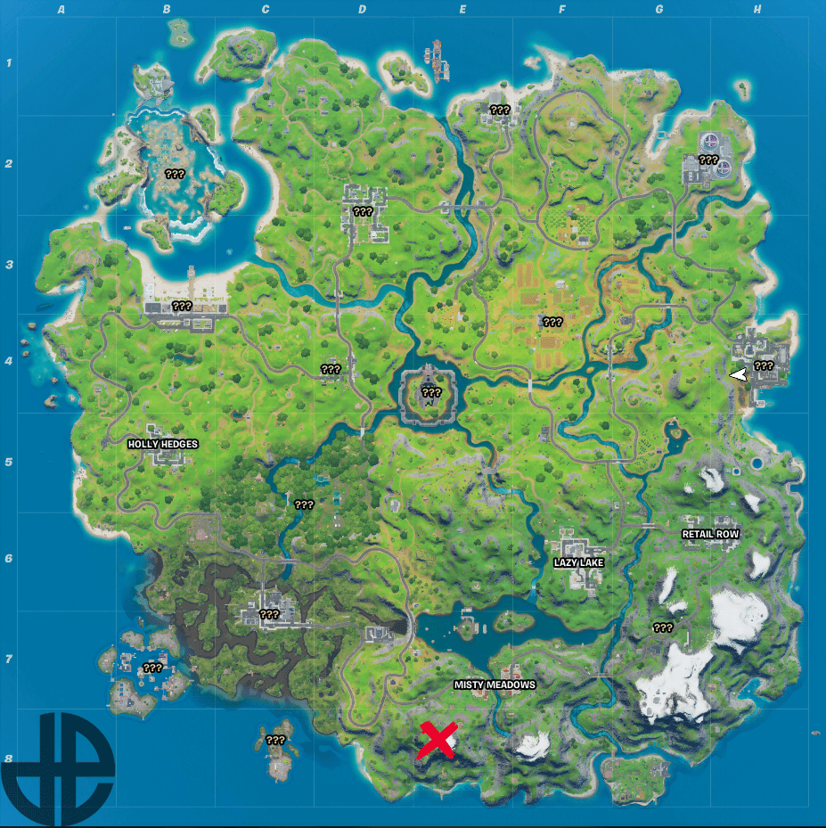 A map showing the location of Apres Ski in Season 3.