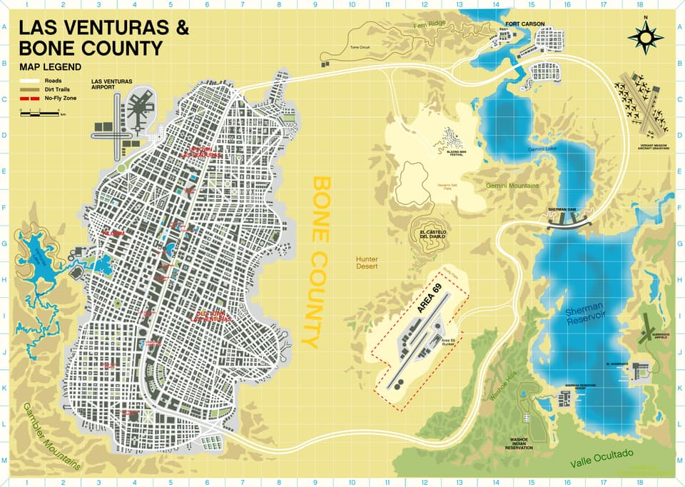 GTA 6 map concept of Las Venturas