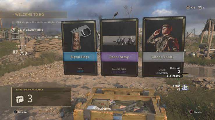 Supply drop results from Call of Duty WWII