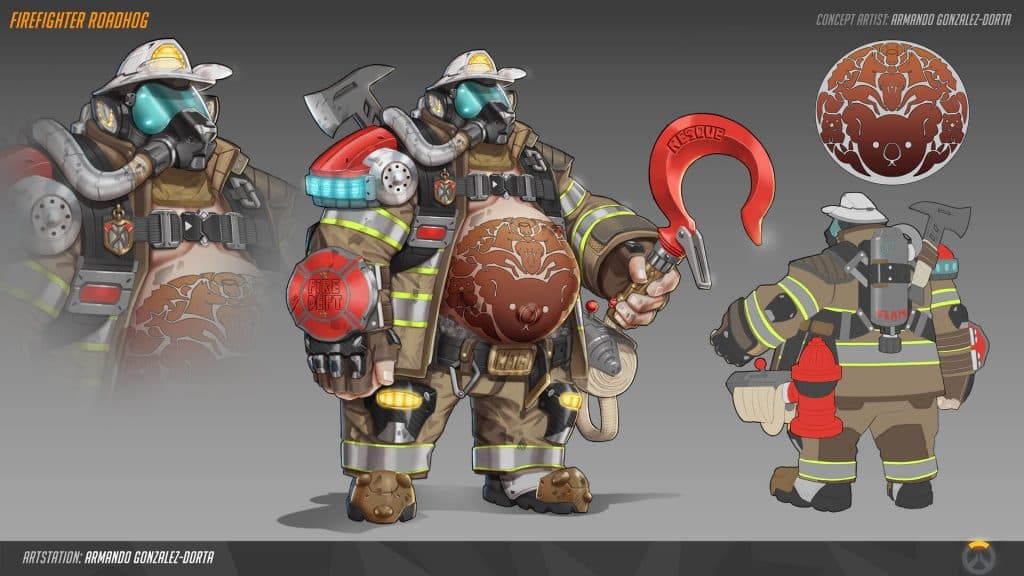 Firefighter Roadhog Overwatch skin concept