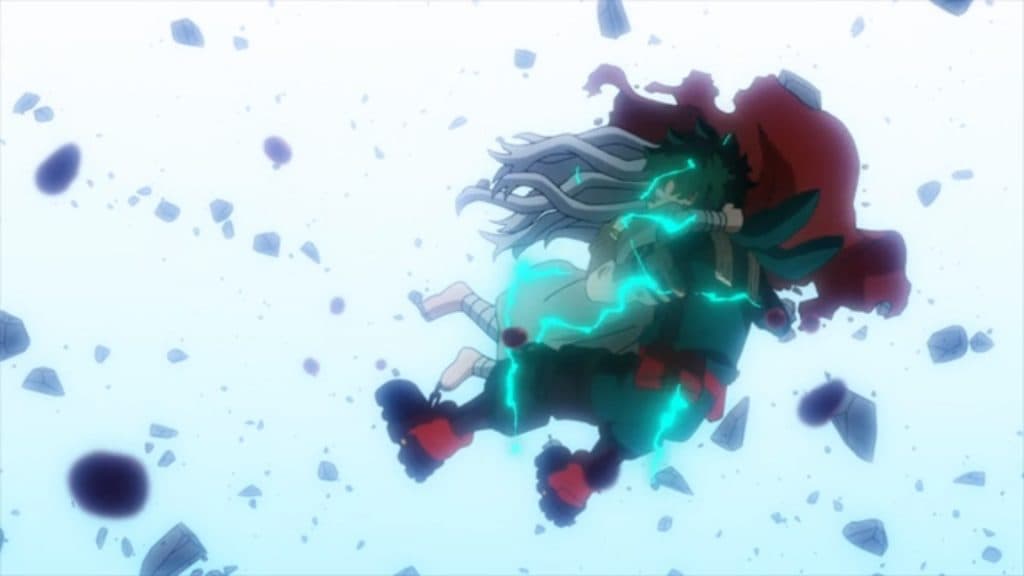 Deku saves Eri in the middle of a battle with Overhaul in My Hero Academia