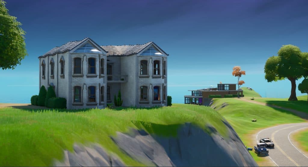 Fortnite's big house and Fancy View building.