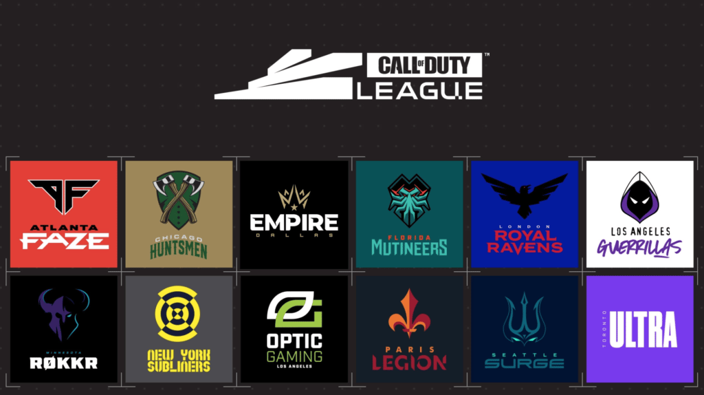 All 12 Call of Duty League teams.