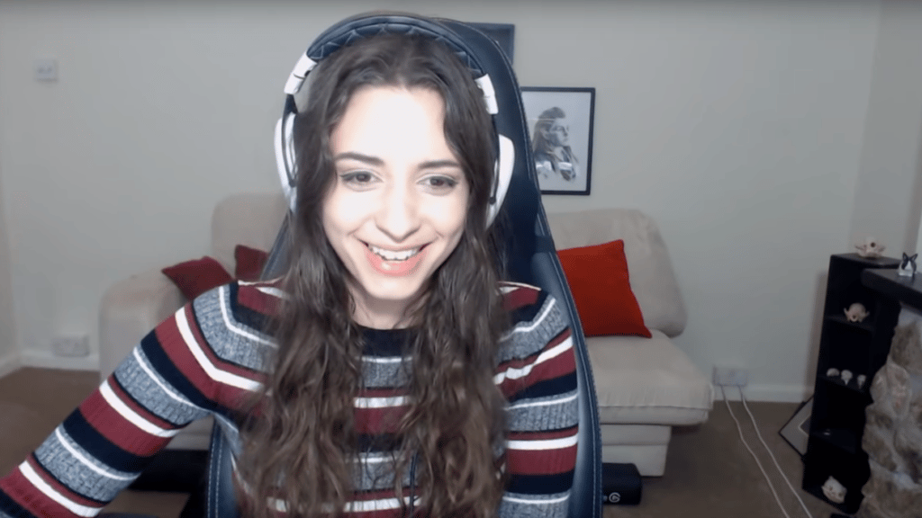 Sweet_Anita laughing while streaming on Twitch.