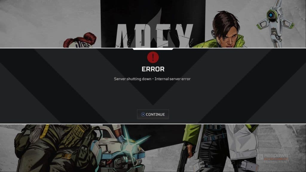 An error screen players receive after reaching Level 500 on Apex Legends.