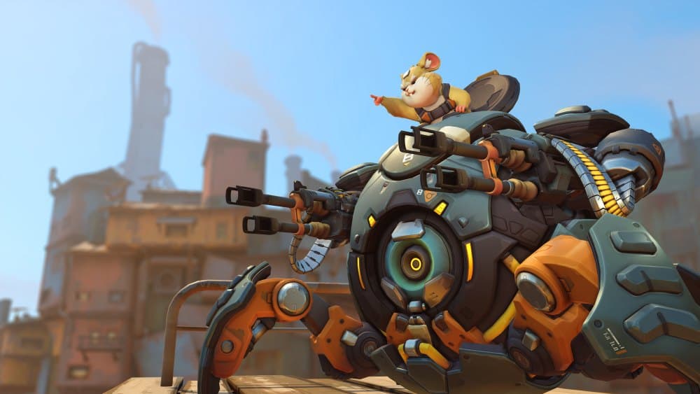 Wrecking Ball on Junkertown in Overwatch