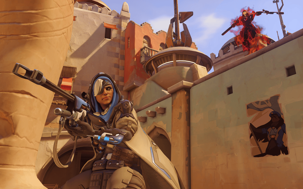 Ana attacks by Reaper in Overwatch