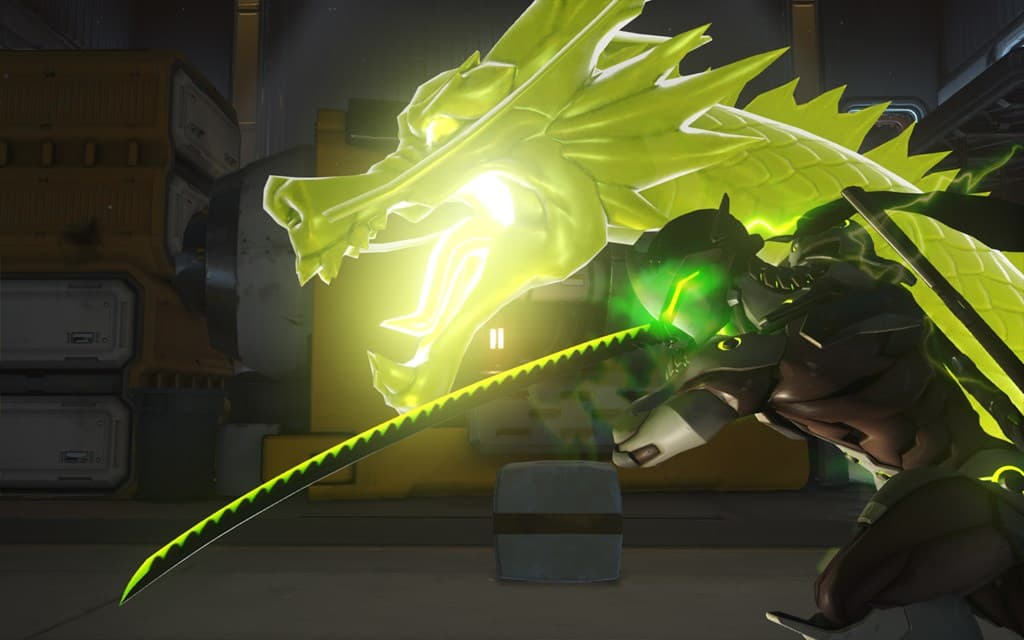 Genji uses Dragon Blade on Watchpoint