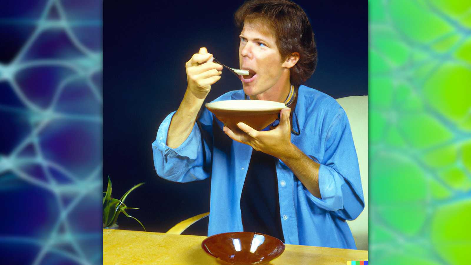 Neil Breen eating cereal by DALLE