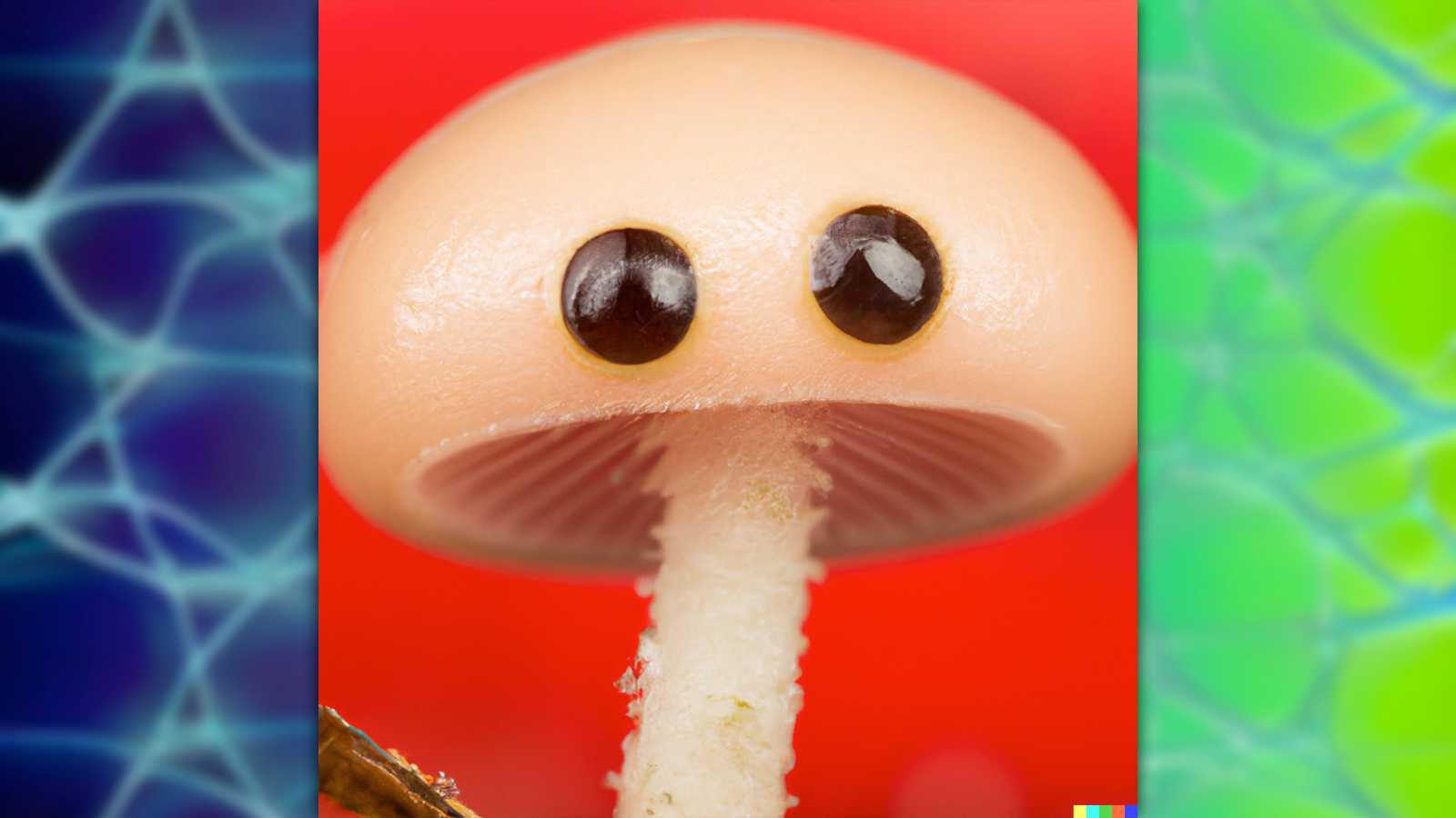 A mushroom with eyes by DALLE