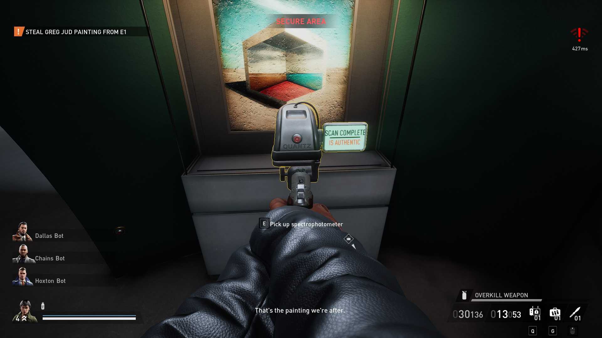 payday 3 under the surphaze stealth spectrophotometer confirm