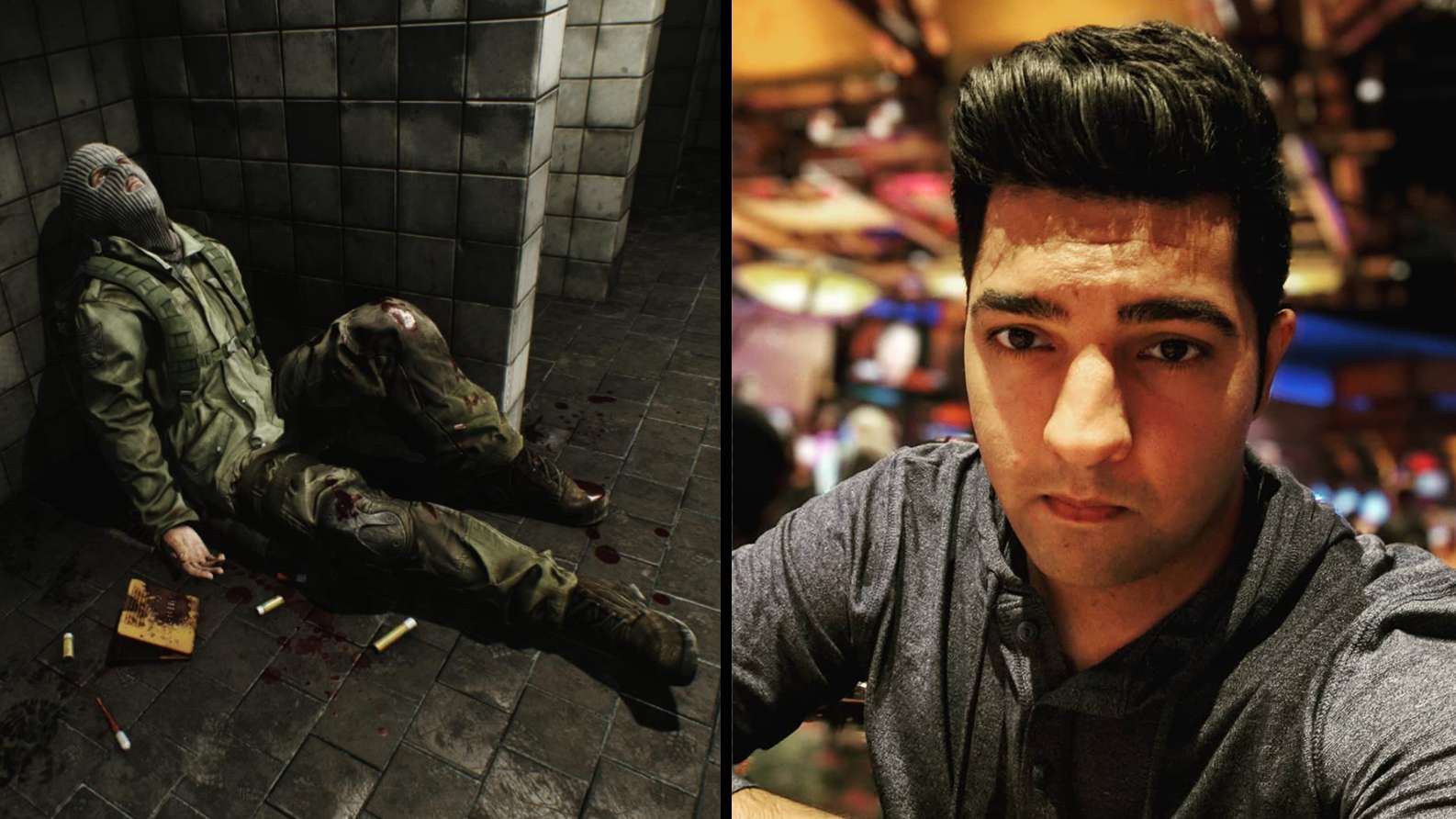 Dead player in Escape From Tarkov / LIRIK posing for a selfie