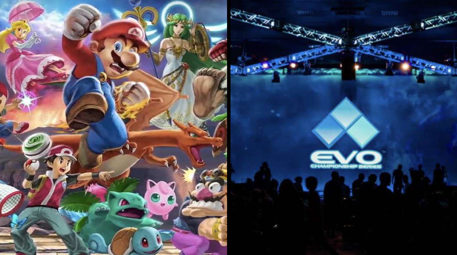 Smash Ultimate characters fighting / crowd at EVO Japan 2019