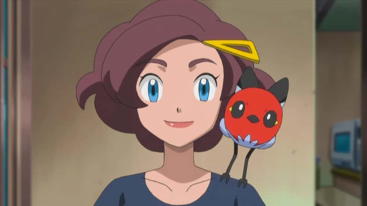 Pokemon character with bird on shoulder