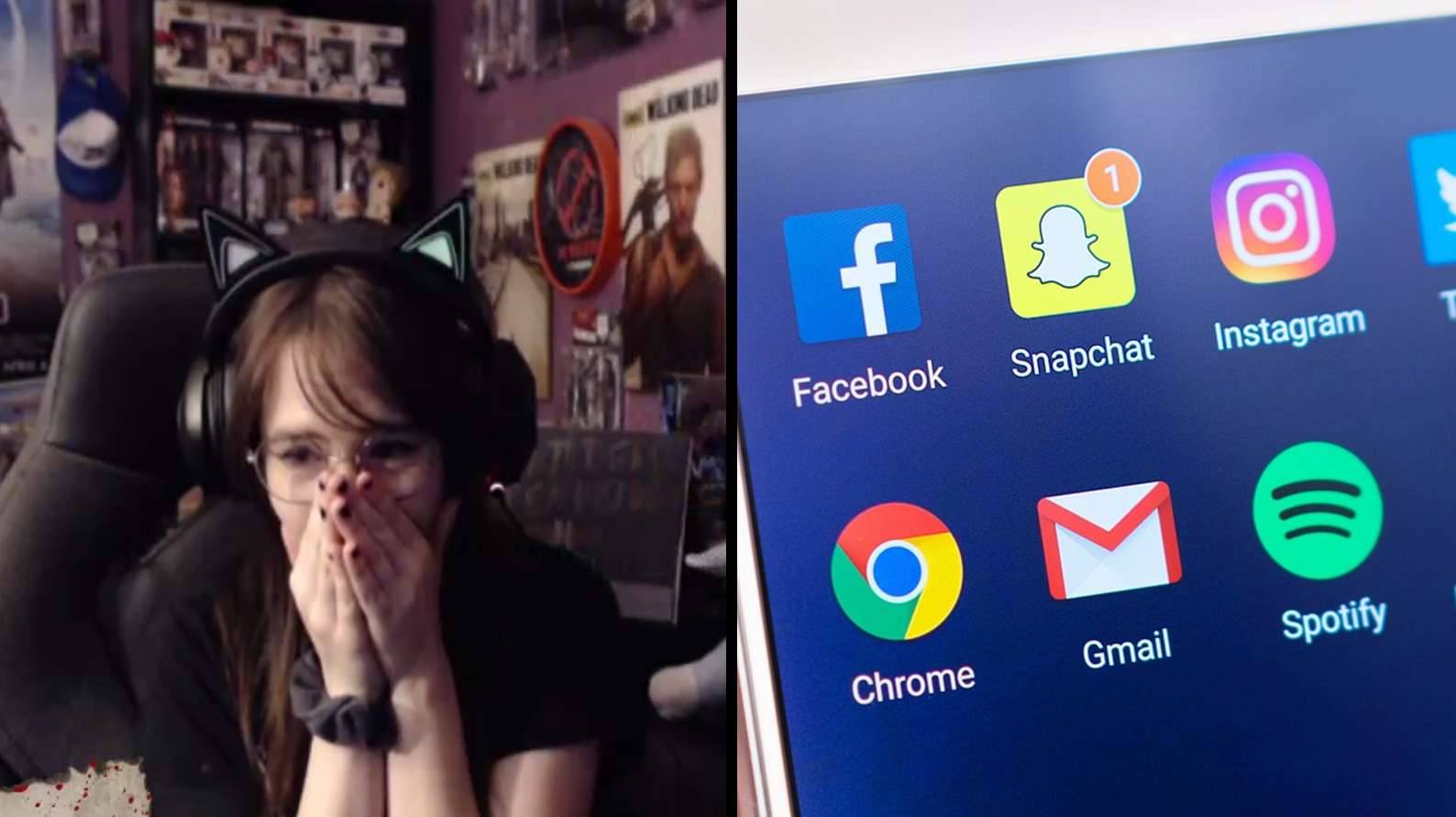 Twitch streamer reacting to social media