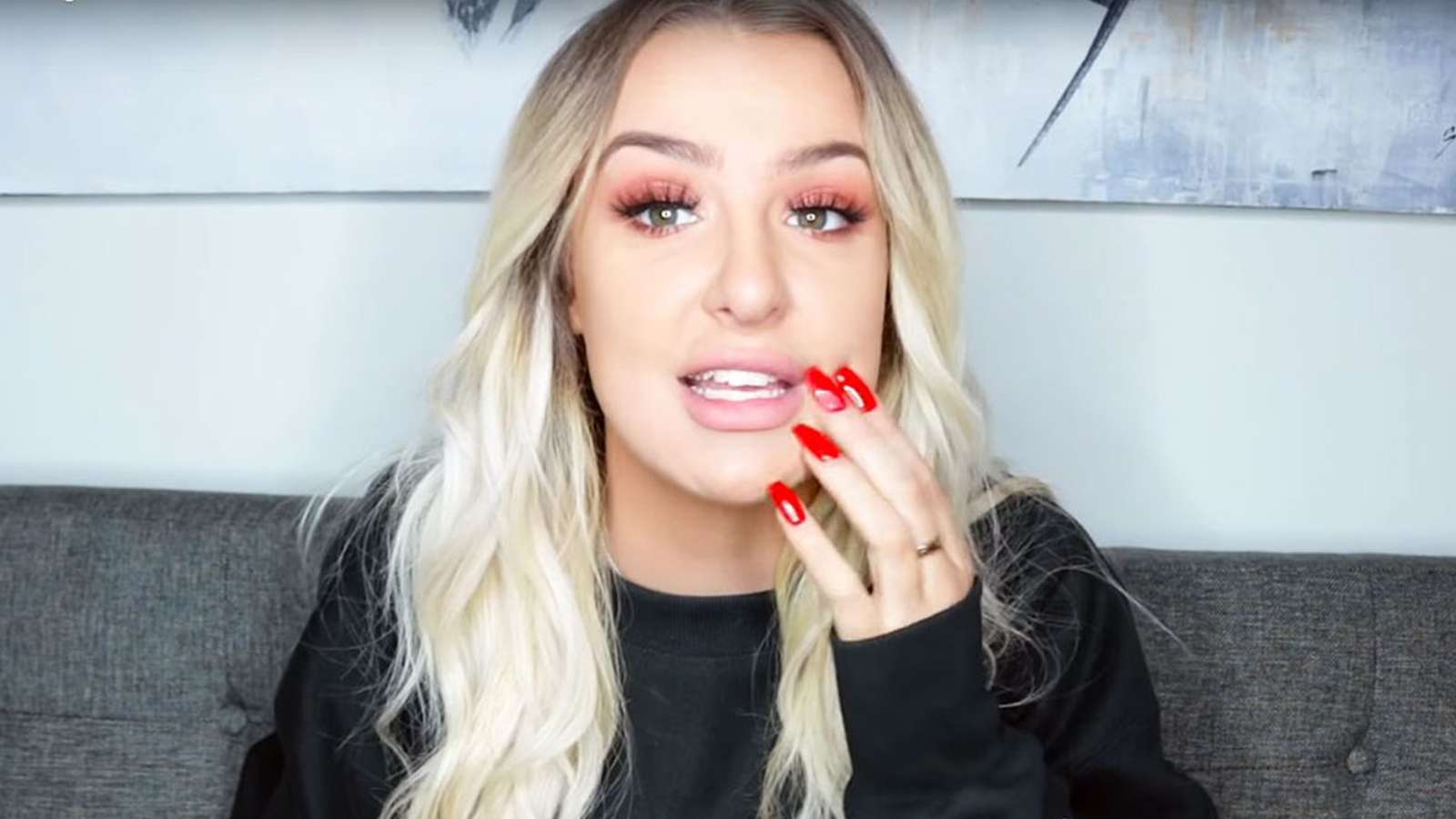 Tana Mongeau filming a video for her YouTube channel.