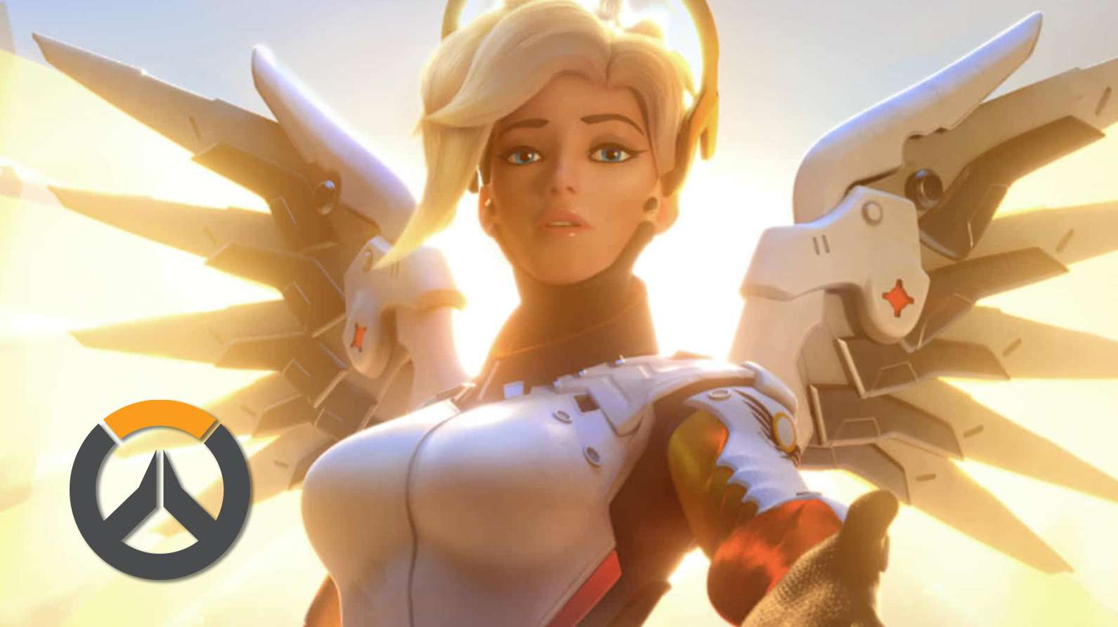 Overwatch's Mercy reaches her hand out