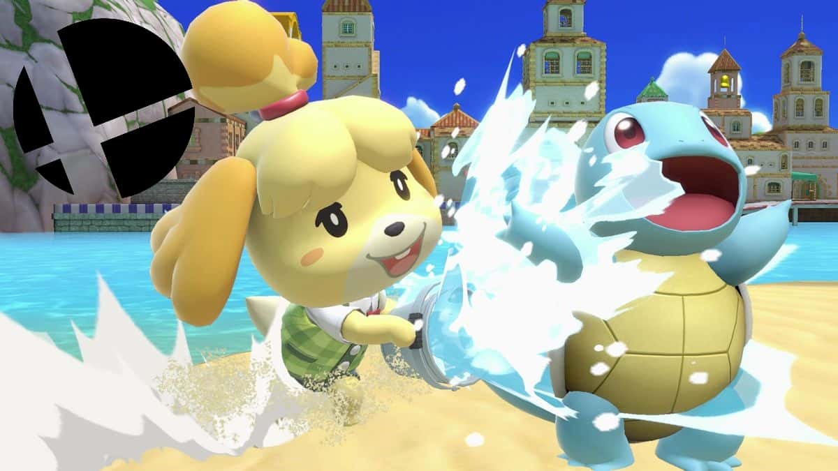 Isabelle and Squirtle in Super Smash Bros. Ultimate