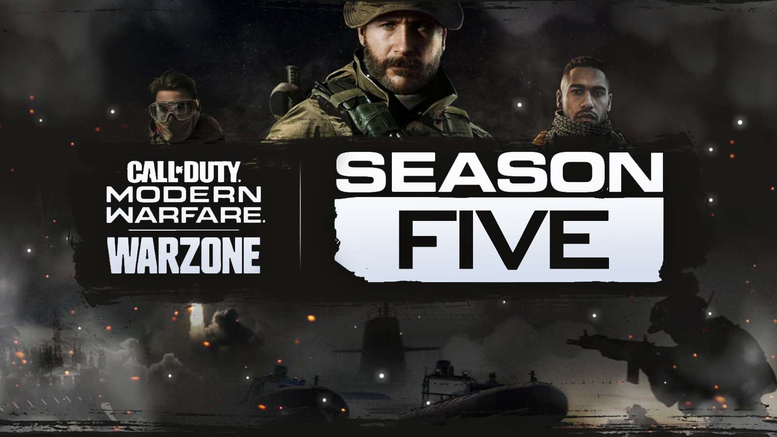 Warzone characters with Season 5 logo