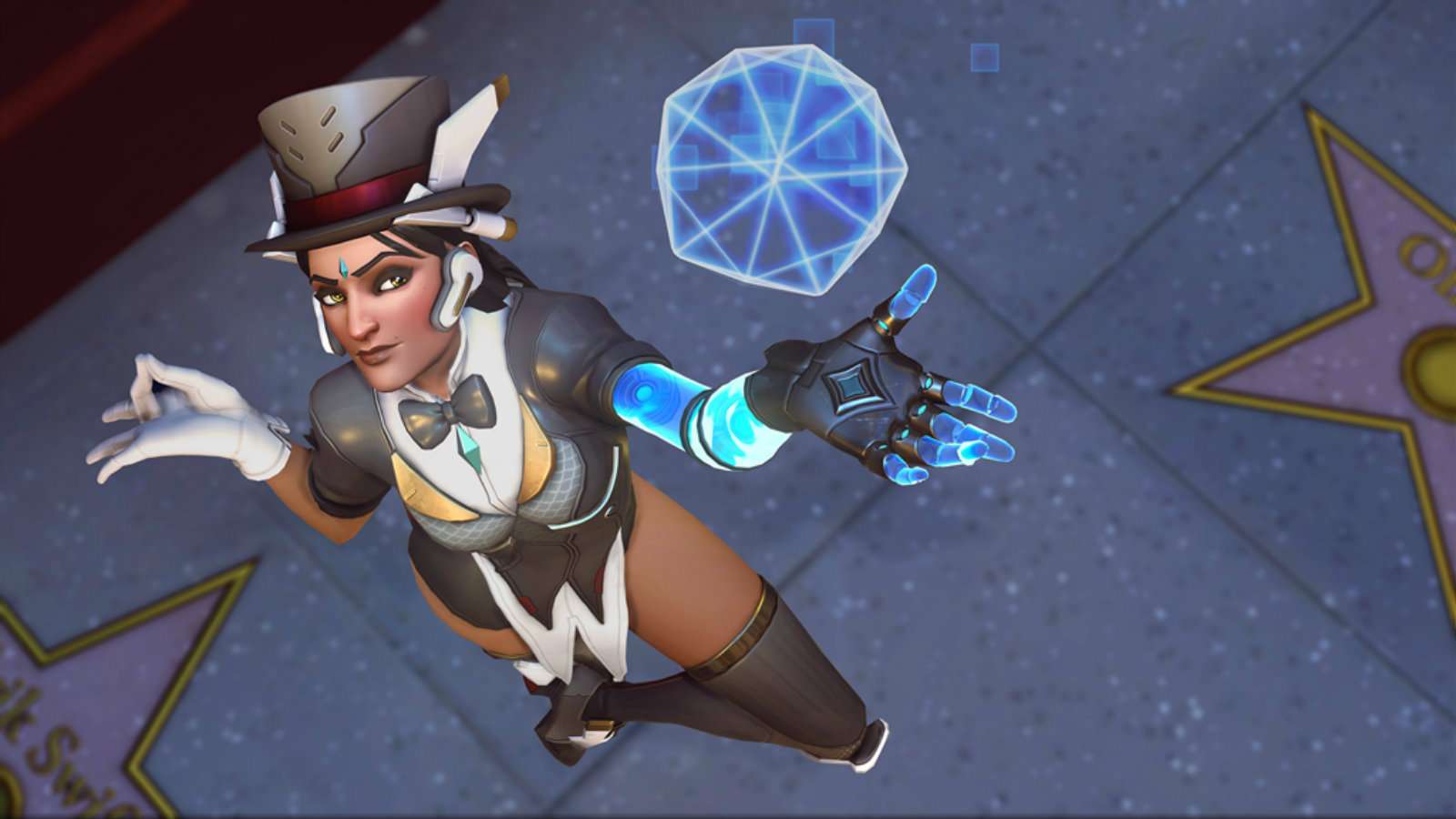 Symmetra is dressed as a magican in Overwatch