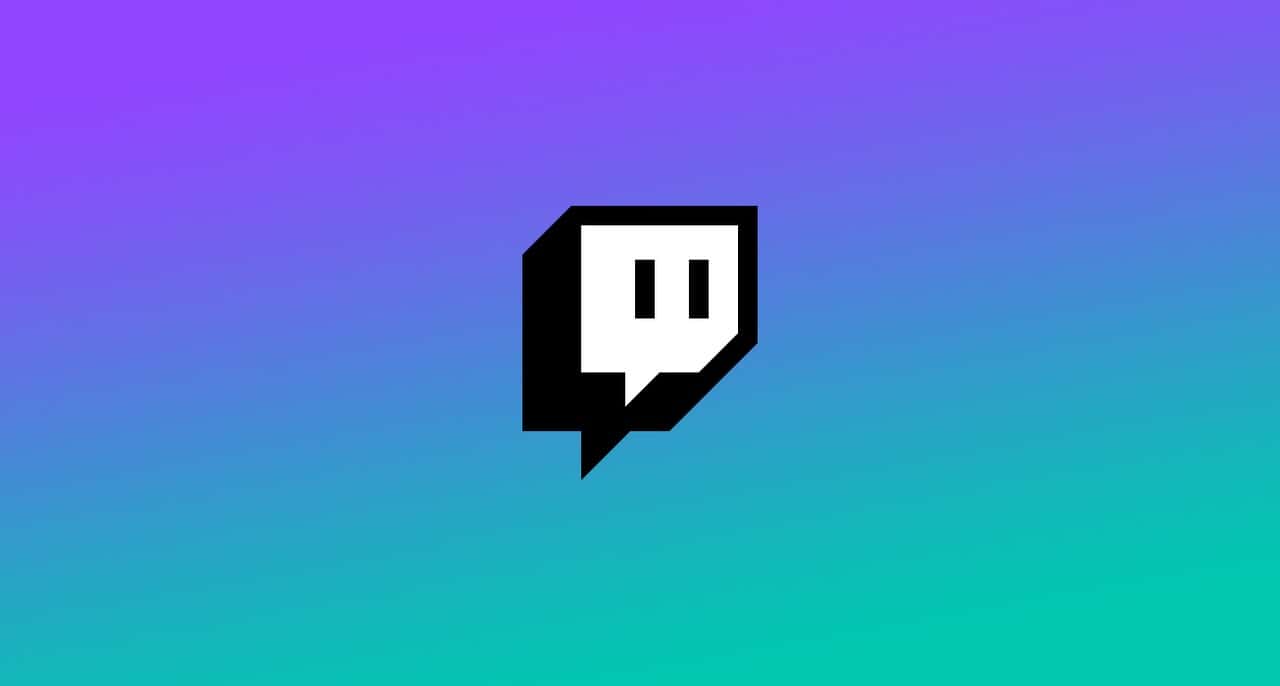 Twitch glitch logo on blue background