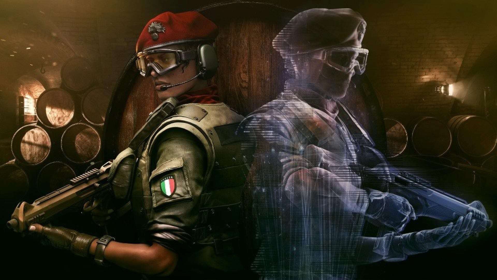 Alibi and her hologram in Rainbow Six Siege