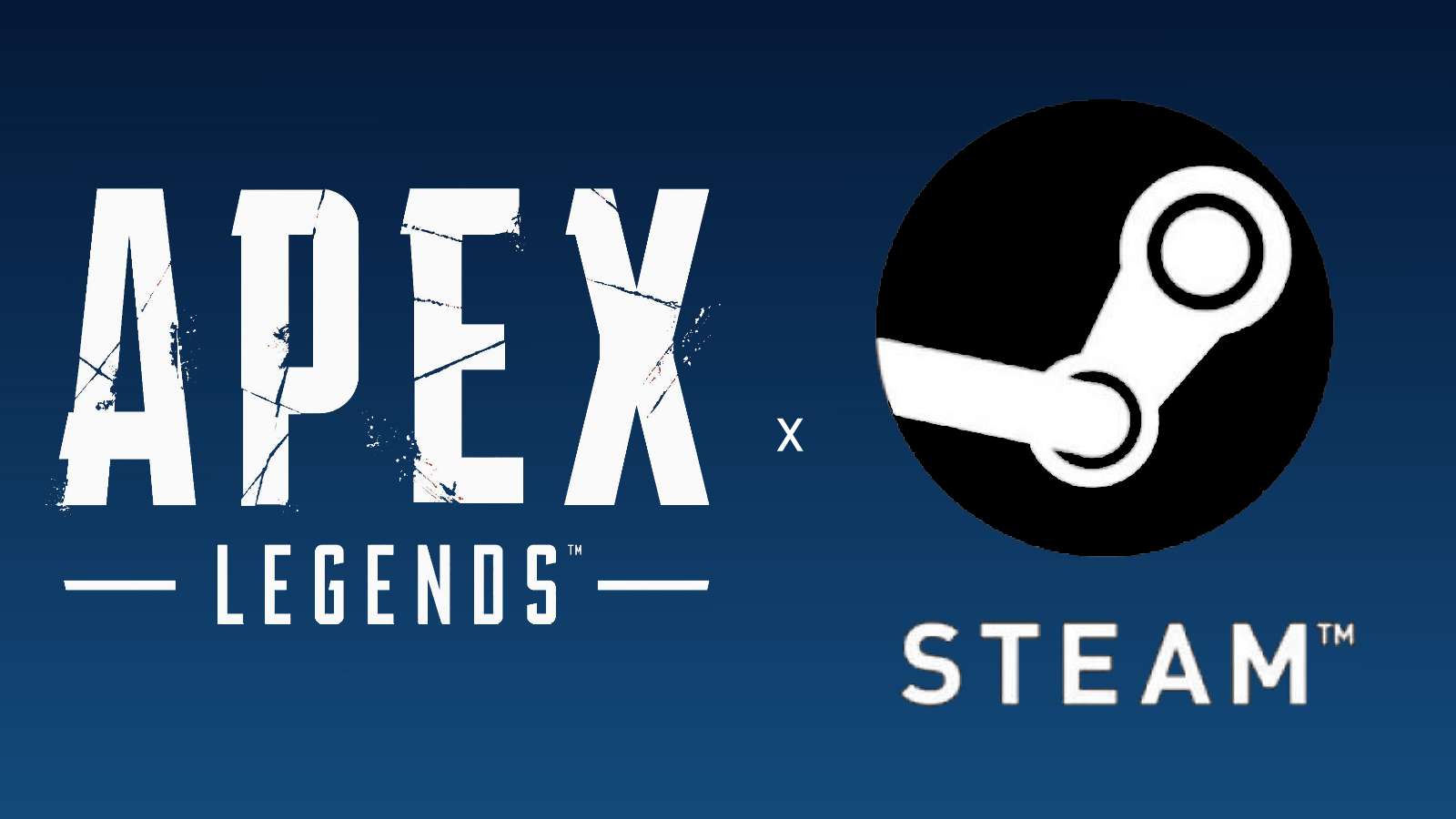 Apex Legends and Steam logos on blue background