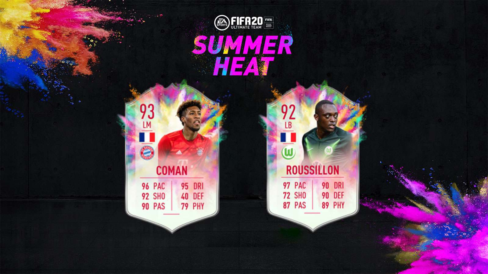 Coman and Roussillon FIFA 20 Summer Heat objective cards