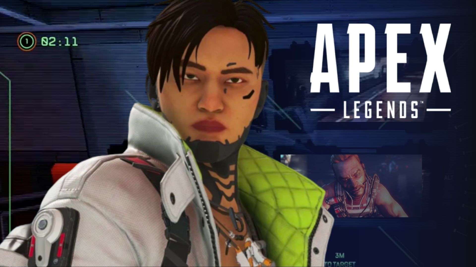 Crypto in Apex Legends in front of bunker message