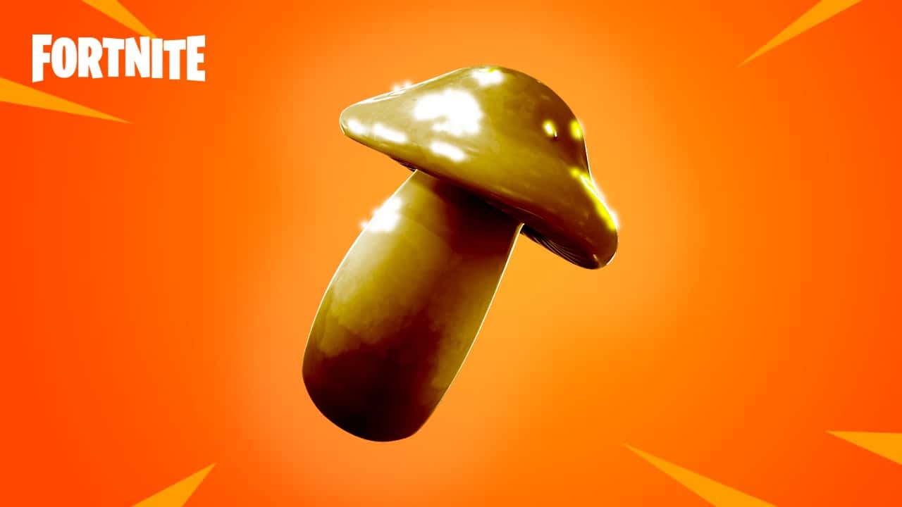 Image of a rare Golden Mushroom in Fortnite Season 3