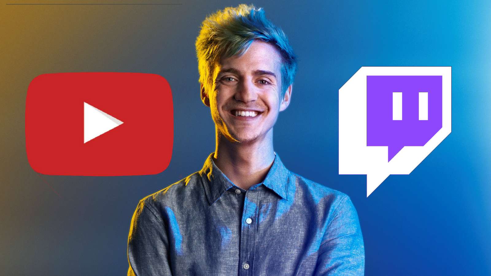 Ninja with YouTube and Twitch logo