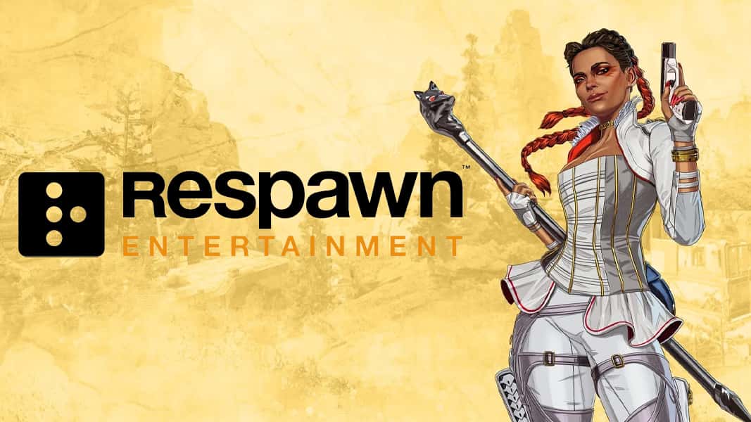 Loba from Apex Legends next to Respawn logo