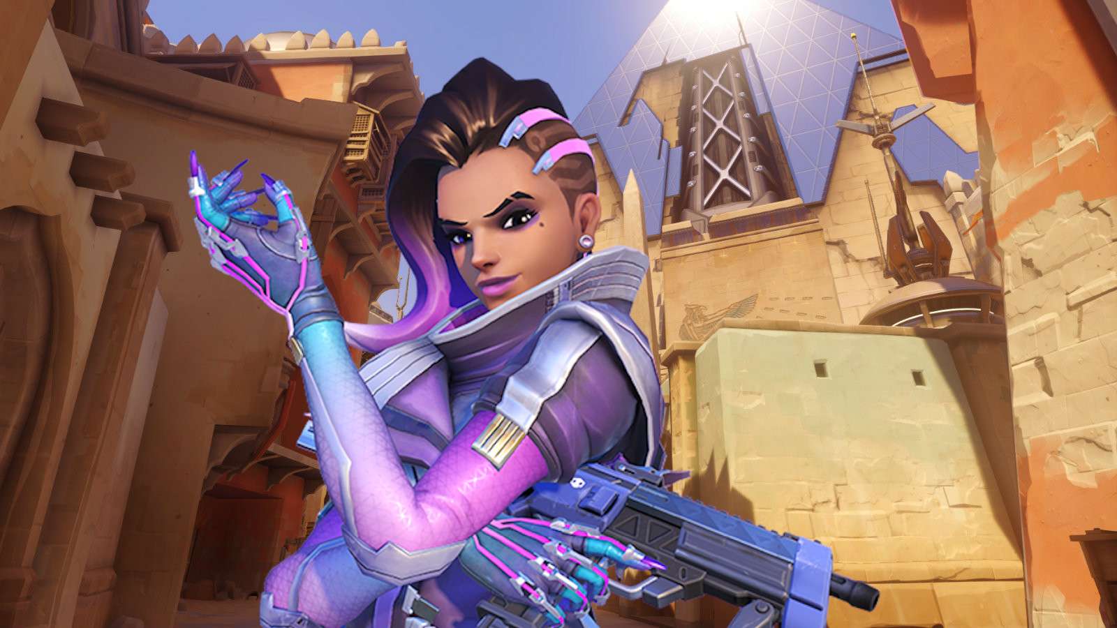 Sombra on Temple of Anubis in Overwatch