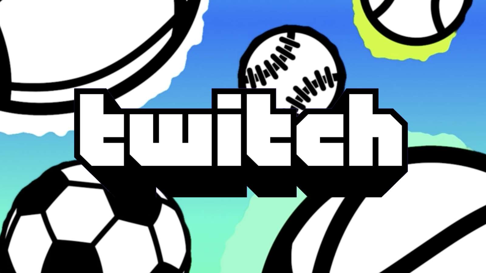 Twitch logo with football behind it